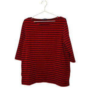 Saint James striped shirt red and black womens size L